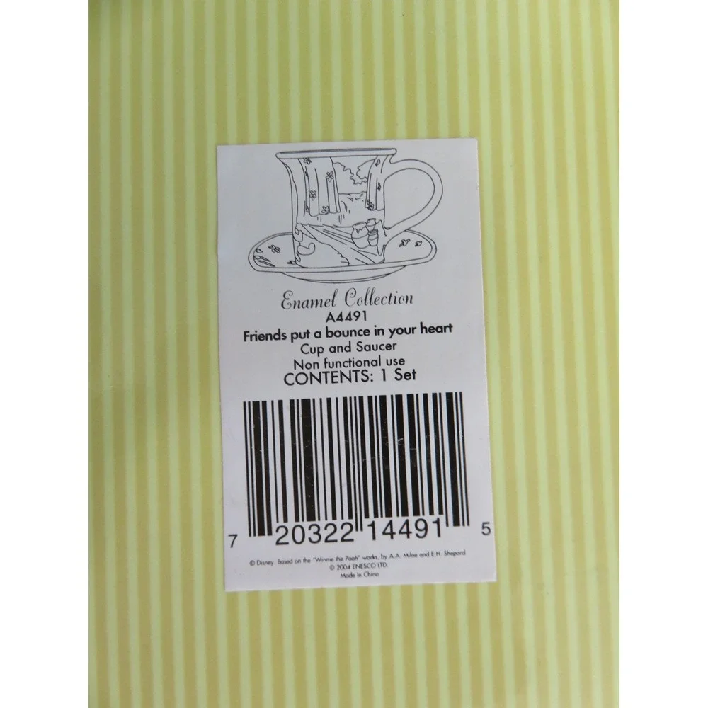 Enamel Collection Winnie The Pooh Friends Cup Saucer A4491 Disney‎